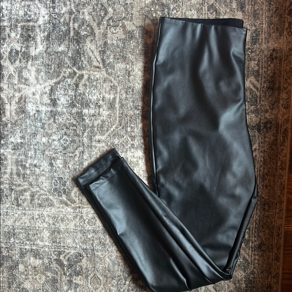 Black Faux Leather Leggings